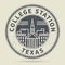 Grunge rubber stamp or label with text College Station, Texas