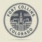 Grunge rubber stamp or label with text Fort Collins, Colorado