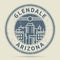 Grunge rubber stamp or label with text Glendale, Arizona