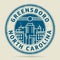 Grunge rubber stamp or label with text Greensboro, North Carolina