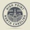 Grunge rubber stamp or label with text High Point, North Carolina