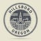 Grunge rubber stamp or label with text Hillsboro, Oregon