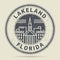 Grunge rubber stamp or label with text Lakeland, Florida
