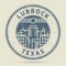 Grunge rubber stamp or label with text Lubbock, Texas