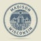 Grunge rubber stamp or label with text Madison, Wisconsin