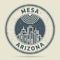 Grunge rubber stamp or label with text Mesa, Arizona