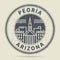 Grunge rubber stamp or label with text Peoria, Arizona