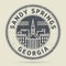 Grunge rubber stamp or label with text Sandy Springs, Georgia