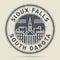 Grunge rubber stamp or label with text Sioux Falls, California