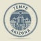 Grunge rubber stamp or label with text Tempe, Arizona