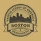 Grunge rubber stamp with name of Boston, Massachusetts