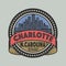 Grunge rubber stamp with name of Charlotte, North Carolina