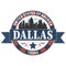 Grunge rubber stamp with the name of Dallas city the third largest city from Texas, from United States of America.