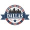 Grunge rubber stamp with the name of Dallas city the third largest city from Texas, from United States of America.