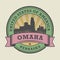 Grunge rubber stamp with name of Omaha, Nebraska