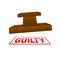 Grunge rubber stamp. Stamping Guilty. Vector stock illustration.