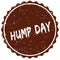 Grunge rubber stamp with the text HUMP DAY written inside the stamp