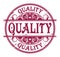 Grunge rubber stamp with the word Quality written inside the sta