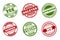 Grunge rubber stamps. Approved and deleted, yes no. Tested or danger green red vector