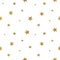 Grunge seamless pattern of gold glitter stars