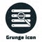 Grunge Search in a browser window icon isolated on white background. Monochrome vintage drawing. Vector Illustration