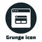 Grunge Search engine icon isolated on white background. Monochrome vintage drawing. Vector