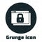 Grunge Secure your site with HTTPS, SSL icon isolated on white background. Internet communication protocol. Monochrome