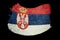 Grunge Serbian flag. Serbia flag with grunge texture. Brush stro