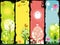 Grunge set of Easter banners