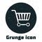 Grunge Shopping cart icon isolated on white background. Online buying concept. Delivery service sign. Supermarket basket