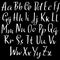 Grunge simple font. Modern dry brush ink letters. Handwritten alphabet. Vector illustration.