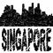 Grunge Singapore skyline with text