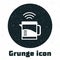 Grunge Smart electric kettle system icon isolated on white background. Teapot icon. Internet of things concept with