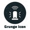 Grunge Smart flasher siren system icon isolated on white background. Emergency flashing siren. Internet of things