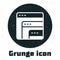 Grunge Software, web developer programming code icon isolated on white background. Javascript computer script random