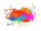 Grunge splatter. Rainbow colors grunge splash. Color explosion. Colored blot on white. Vector illustration