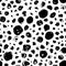 Grunge spots hand drawn vector seamless pattern. Ink dirty circles texture.