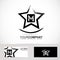 Grunge star letter M logo
