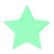 Grunge star.  Pastel green star  with texture on an isolated white background.  Illustration.