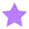 Grunge star. Pastel purple  star with texture on an isolated white background.  Illustration.
