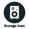 Grunge Stereo speaker icon isolated on white background. Sound system speakers. Music icon. Musical column speaker bass