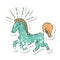 grunge sticker of tattoo style prancing stallion