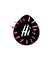Grunge sticker with text Hi. Pink and black banner. Retro label. Website decorative element. Watercolor vintage background.