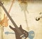 Grunge style background with guitars