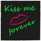 Grunge style background with lips, kiss, heart.