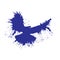 Grunge style dove. Vector illustration isolated on white background