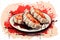 Grunge style dumplings with zesty red sauce a delicious fusion of flavors in asian cuisine