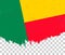 Grunge-style flag of Benin on a transparent background