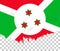 Grunge-style flag of Burundi on a transparent background