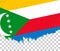 Grunge-style flag of Comoros on a transparent background